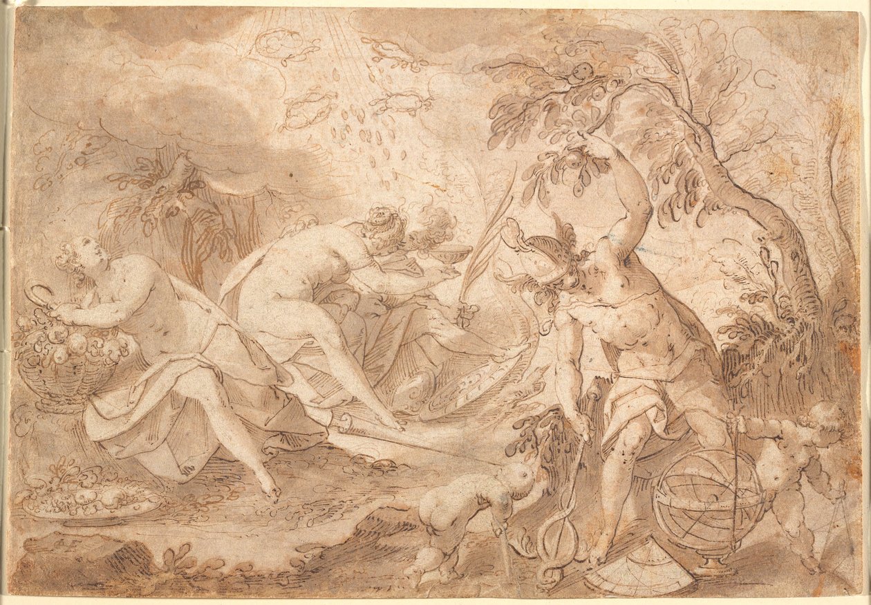 Różni bogowie i boginie: Ceres, Wenus, Mars i Merkury autorstwa Joseph Heintz d.Æ.