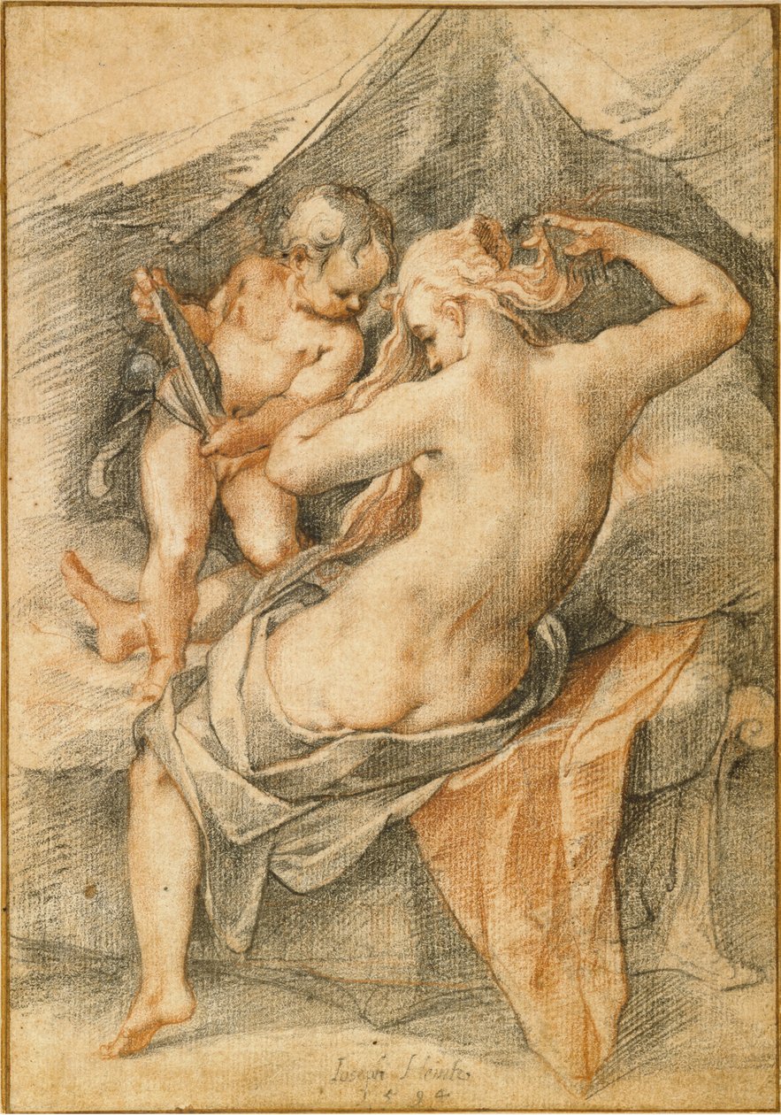 Niemiecki: Wenus przed lustrem Toaleta Wenus autorstwa Joseph Heintz the Elder
