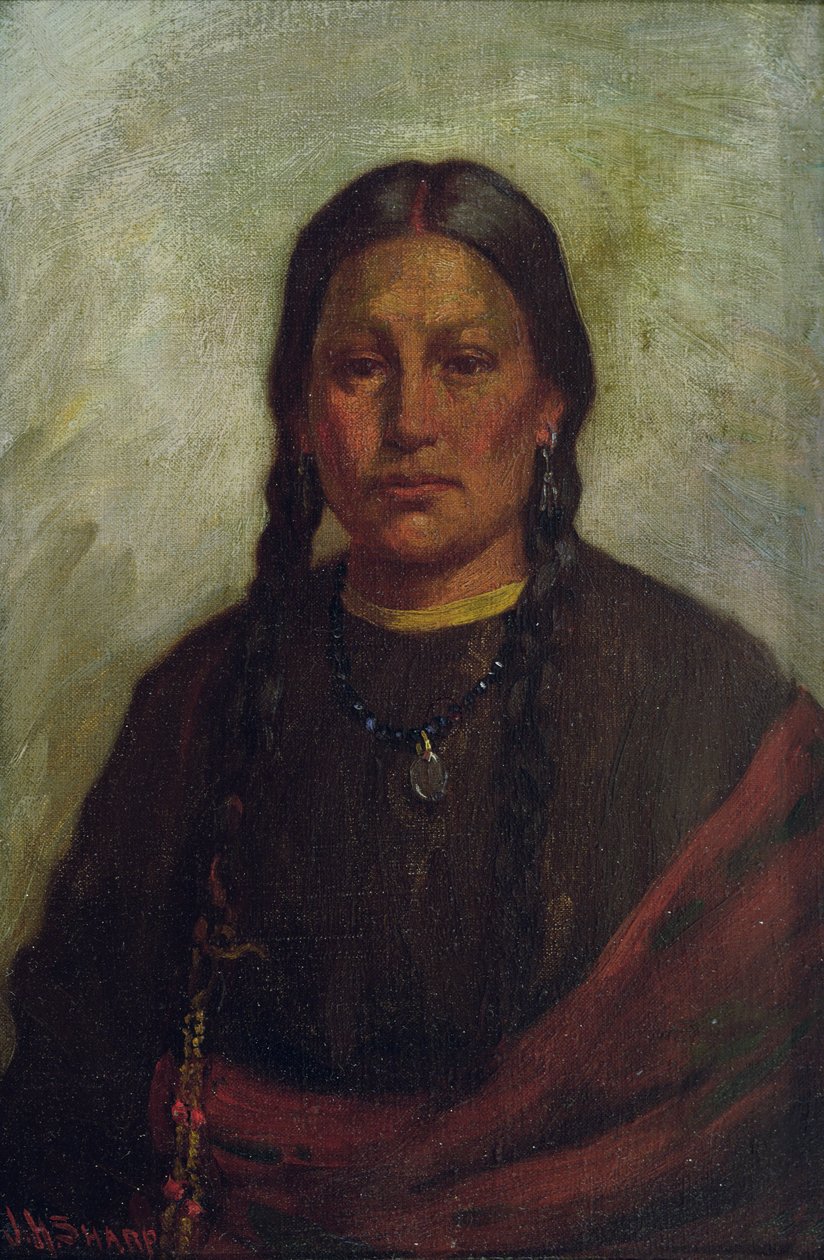 Córka Małego Wodza (olej na płótnie) autorstwa Joseph Henry Sharp