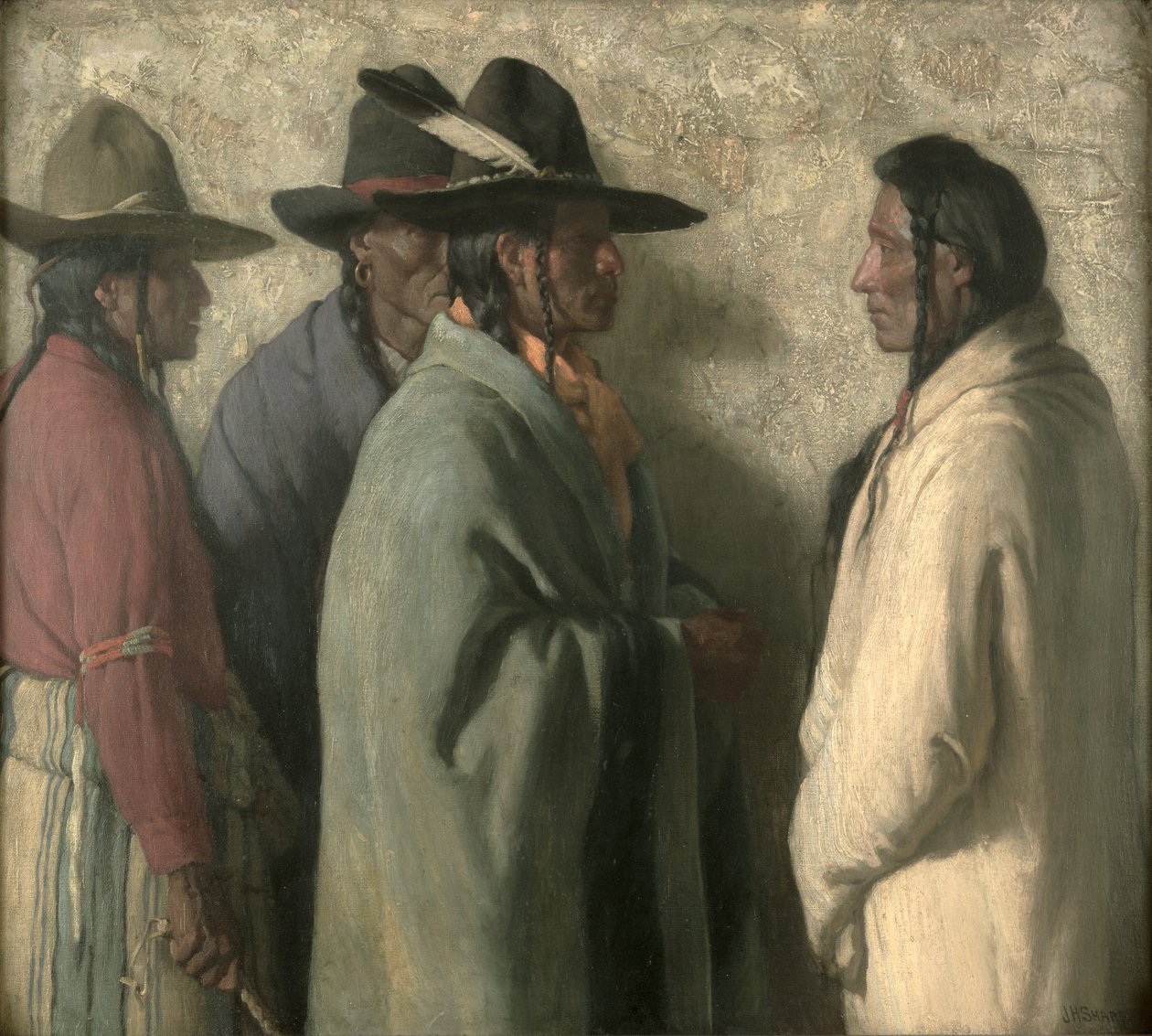 Misja młodych wodzów, ok. 1919 (olej na płótnie) autorstwa Joseph Henry Sharp