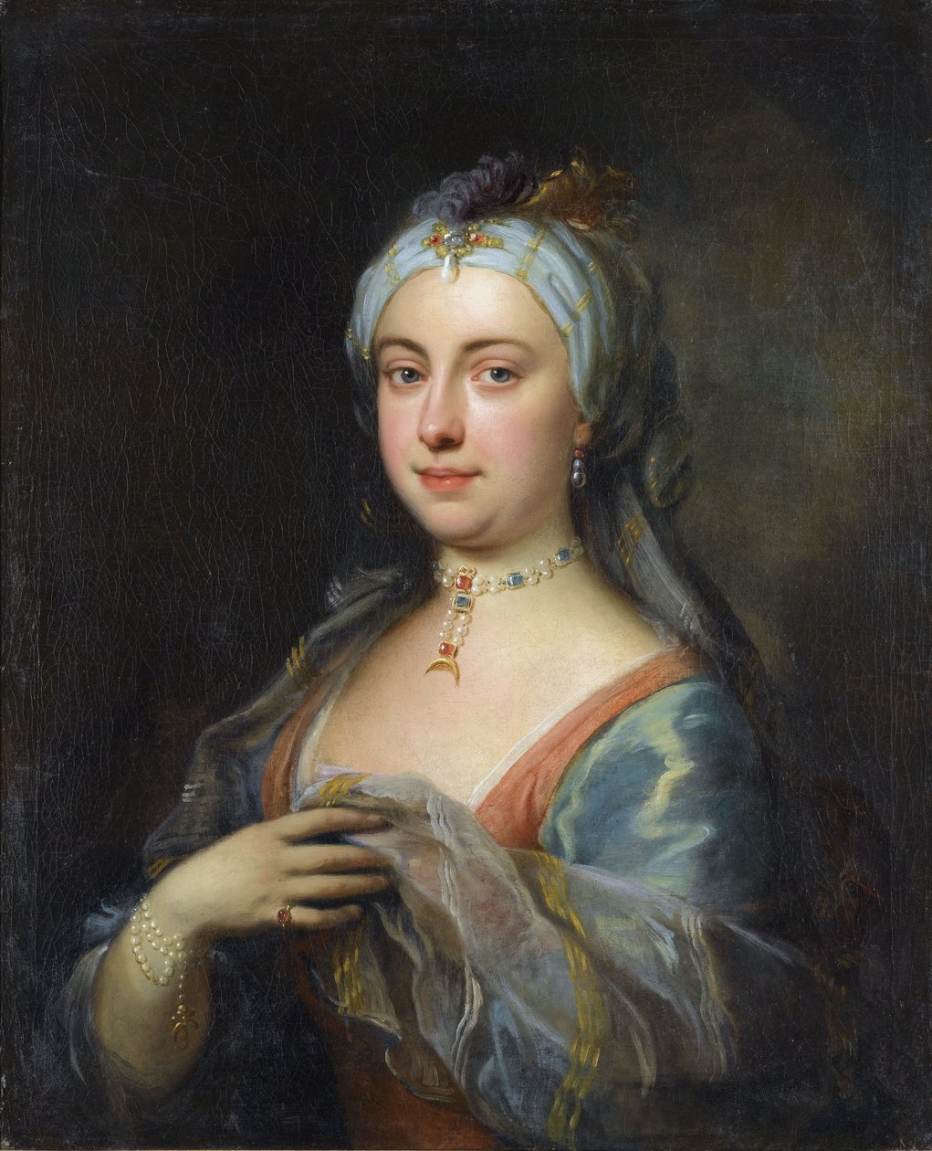 Portret Lady Mary Wortley Montagu (1689-1762) par Highmore, Joseph (1692-1780), - Olej na płótnie, 76x61,5 - Kolekcja prywatna autorstwa Joseph Highmore