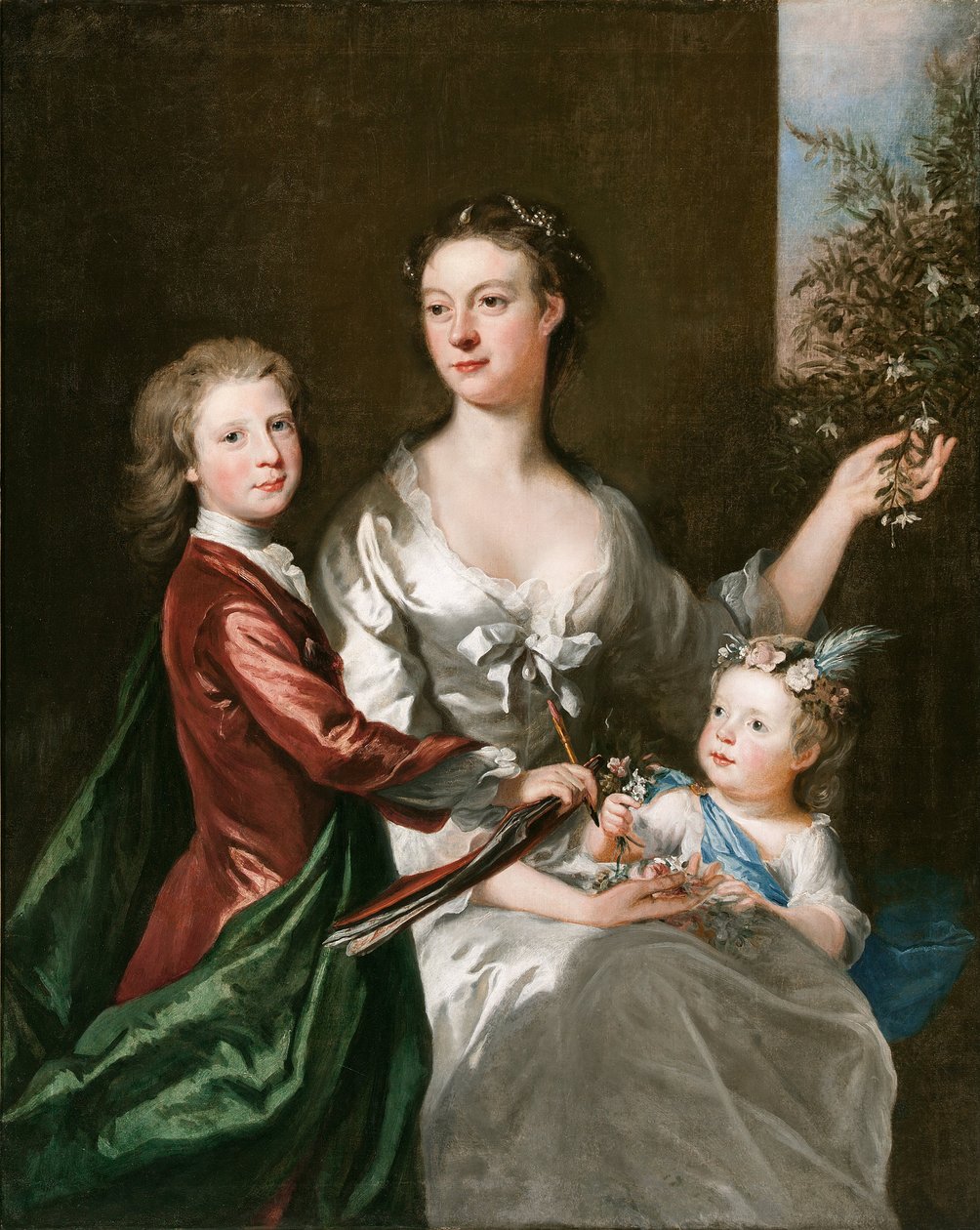 Żona artysty Zuzanna, syn Antoni i córka Zuzanna autorstwa Joseph Highmore