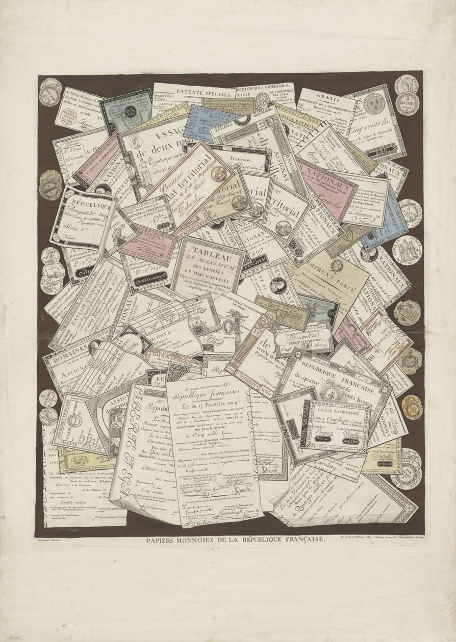 Frans papiergeld Monety Papiery Republiki Francuskiej (tytuł na przedmiocie) autorstwa Joseph Hunin