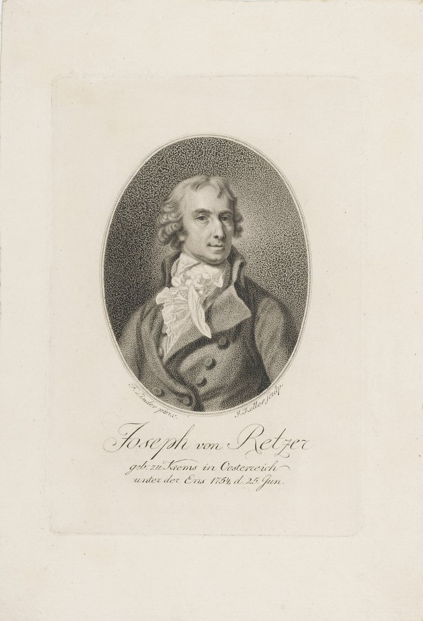 Joseph Friedrich von Retzer 1754-1824, przed 1798 rokiem. autorstwa Joseph Keller