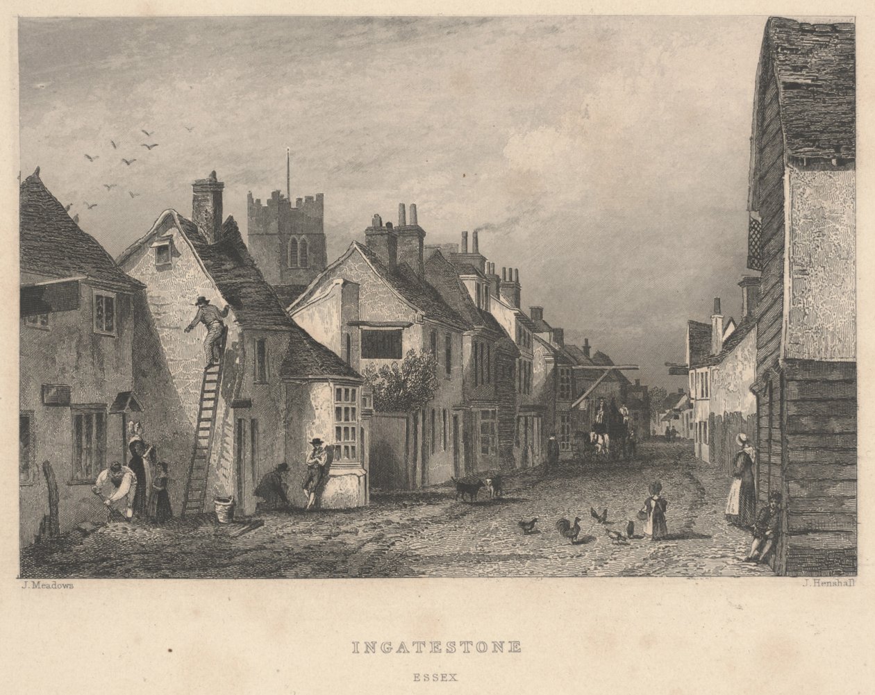 Ingatestone, Essex, grafika wykonana przez Johna Henry