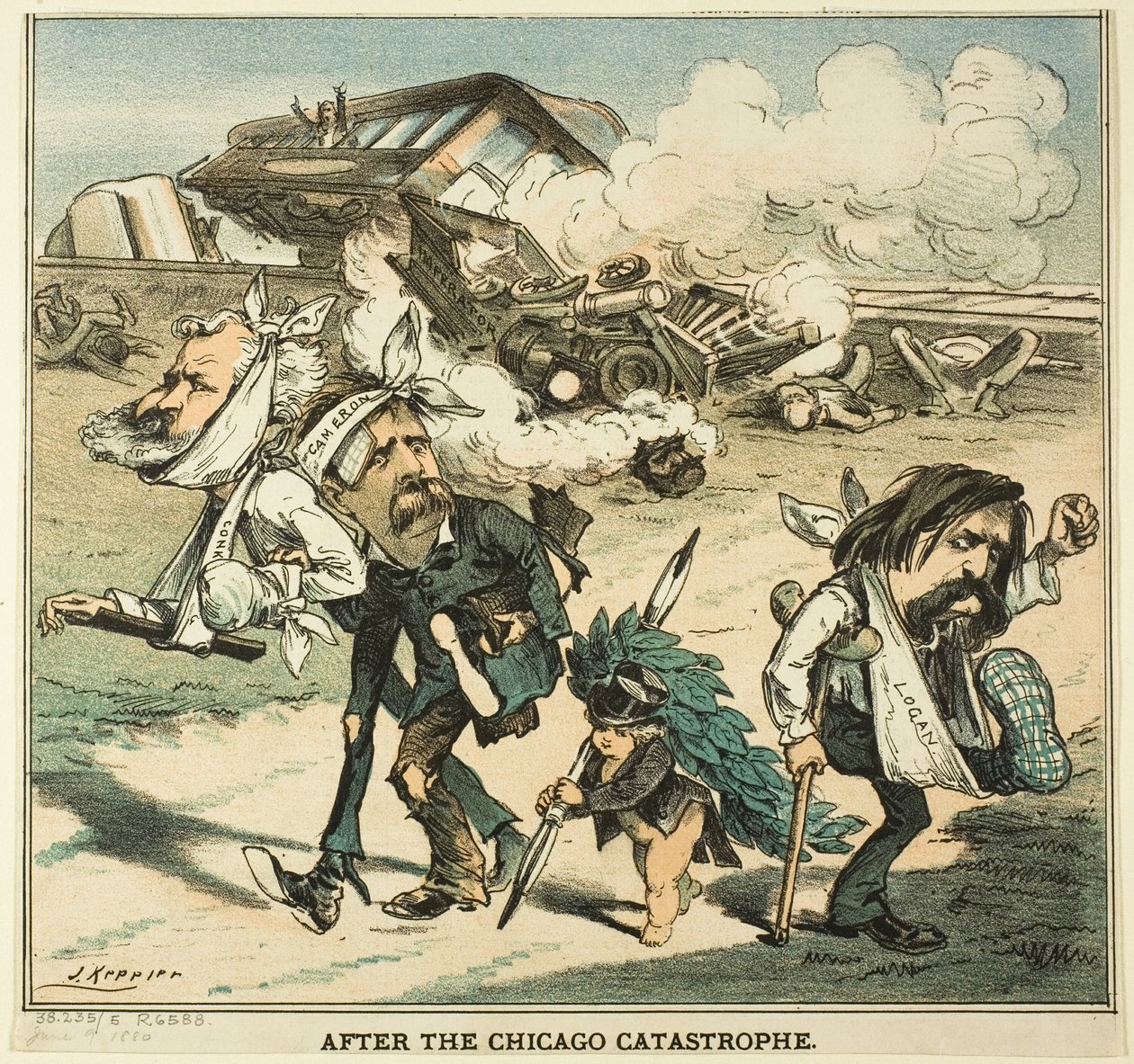 Po katastrofie w Chicago, z Pucka autorstwa Joseph Keppler
