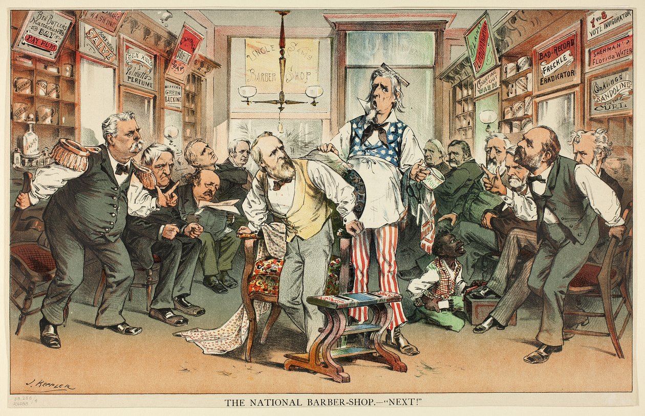 The National Barber Shop - Następny autorstwa Joseph Keppler
