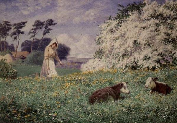 Karmienie cieląt autorstwa Joseph Kirkpatrick