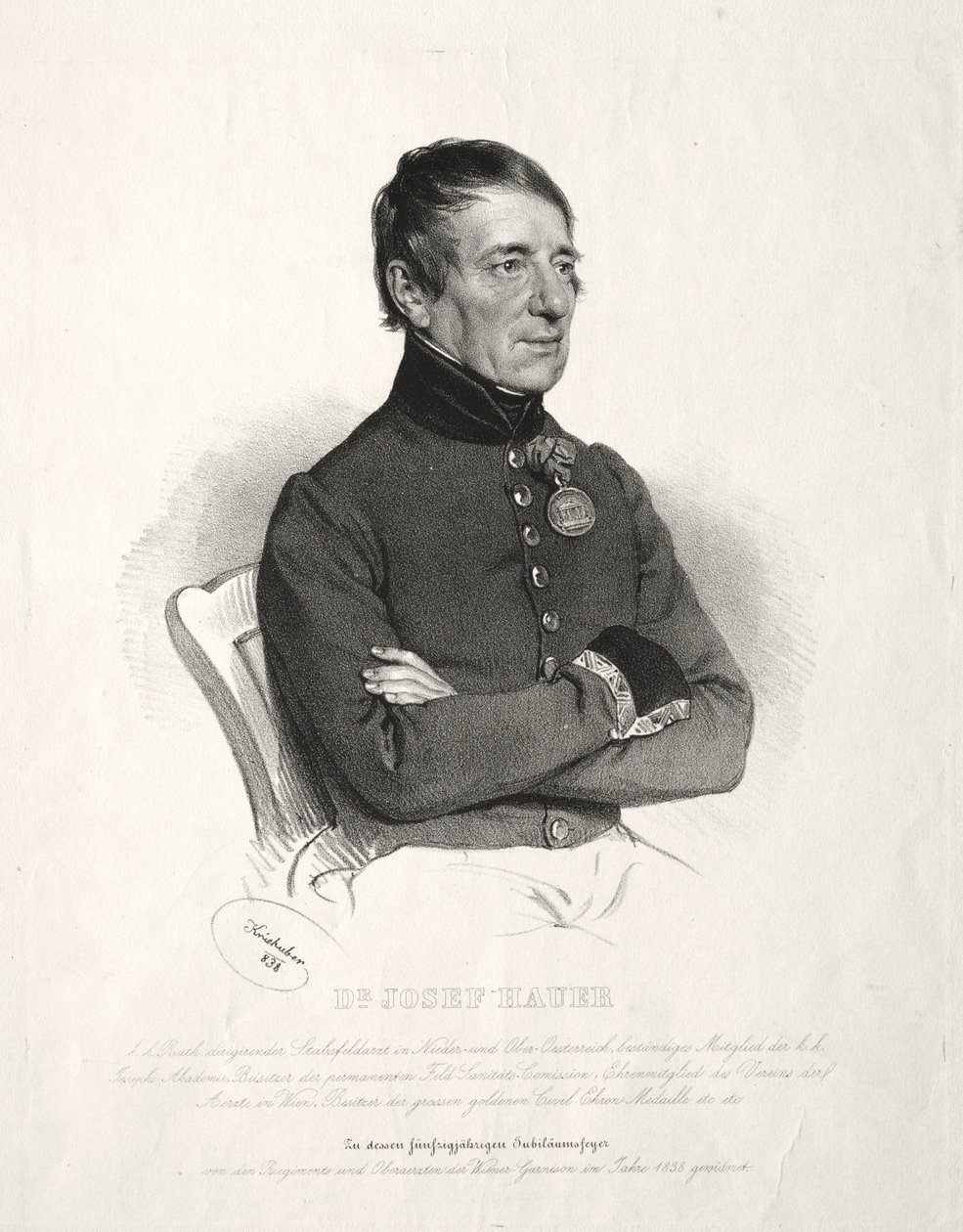 Portret dr. Józef Hauer autorstwa Joseph Kriehuber