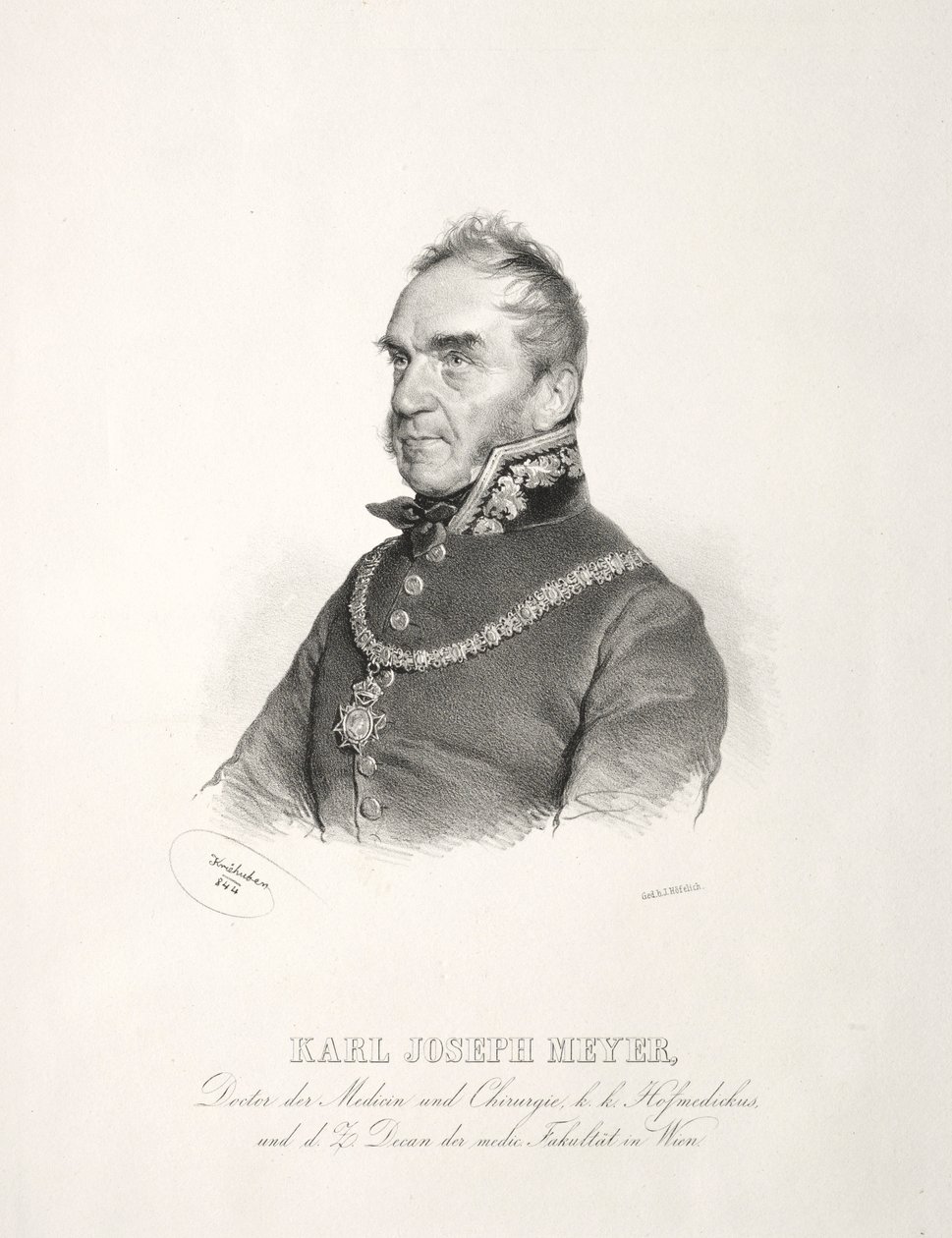 Portret dr Karla Josepha Meyera, 1844. autorstwa Joseph Kriehuber