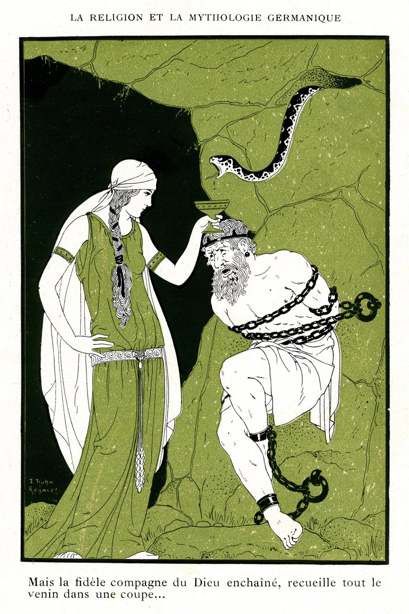 Mitologia nordycka: Pieśni Eddy, islandzkie legendy (chromolitografia) autorstwa Joseph Kuhn Regnier