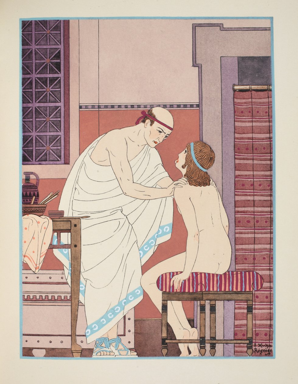Egzamin ustny, ilustracja z „Dzieł Hipokratesa” autorstwa Joseph Kuhn Regnier