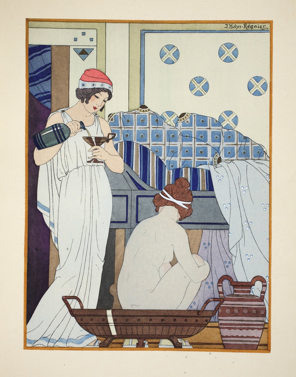 Siedzisko do kąpieli, ilustracja z „Dzieła Hipokratesa”, 1934 autorstwa Joseph Kuhn Regnier