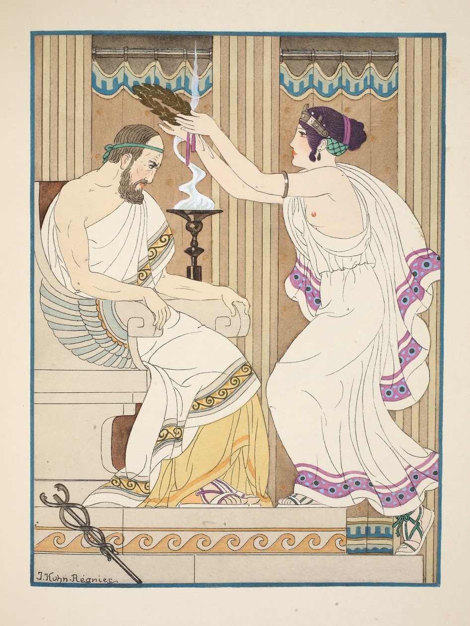 Złota korona, ilustracja z „Dzieła Hipokratesa”, 1934 autorstwa Joseph Kuhn Regnier