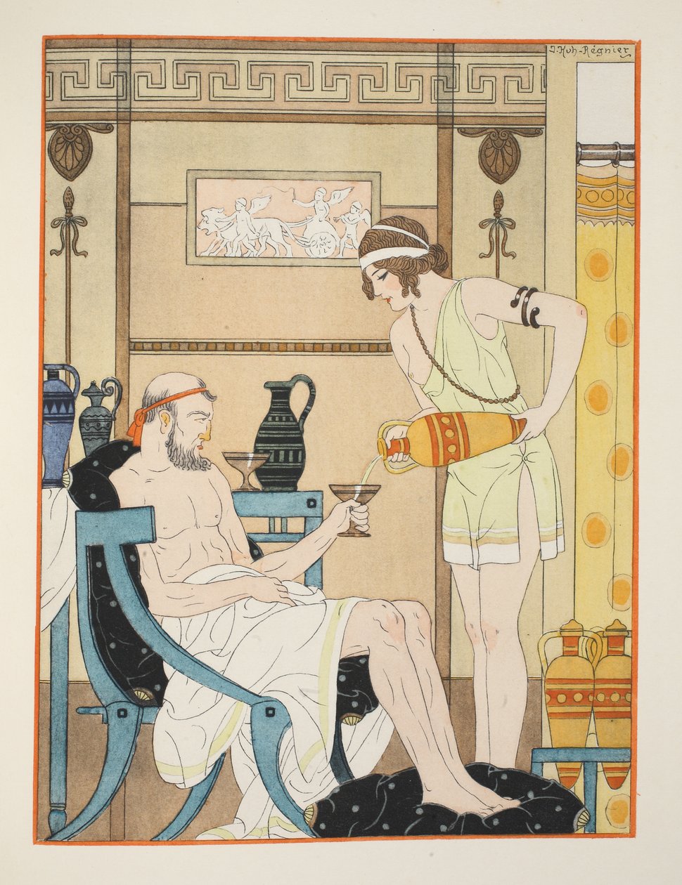 Nawodnienie na zimno, ilustracja z „Dzieła Hipokratesa”, 1934 autorstwa Joseph Kuhn Regnier