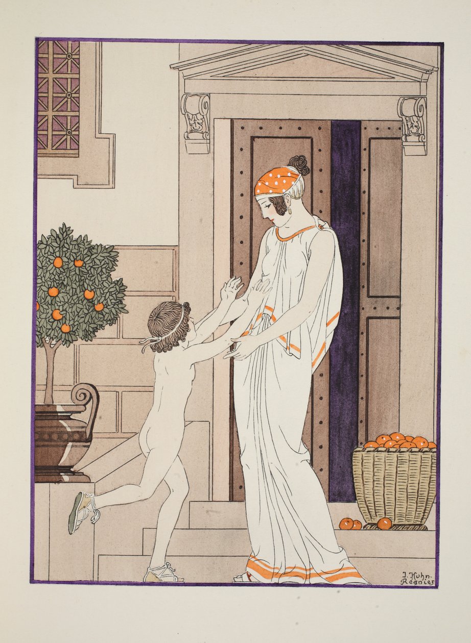 Radość dzieciństwa, ilustracja z „Dzieła Hipokratesa”, 1934 autorstwa Joseph Kuhn Regnier