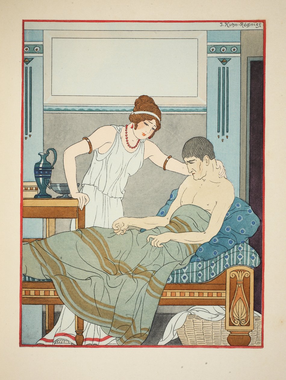 Choroba nerwowa, ilustracja z „Dzieła Hipokratesa”, 1934 autorstwa Joseph Kuhn Regnier