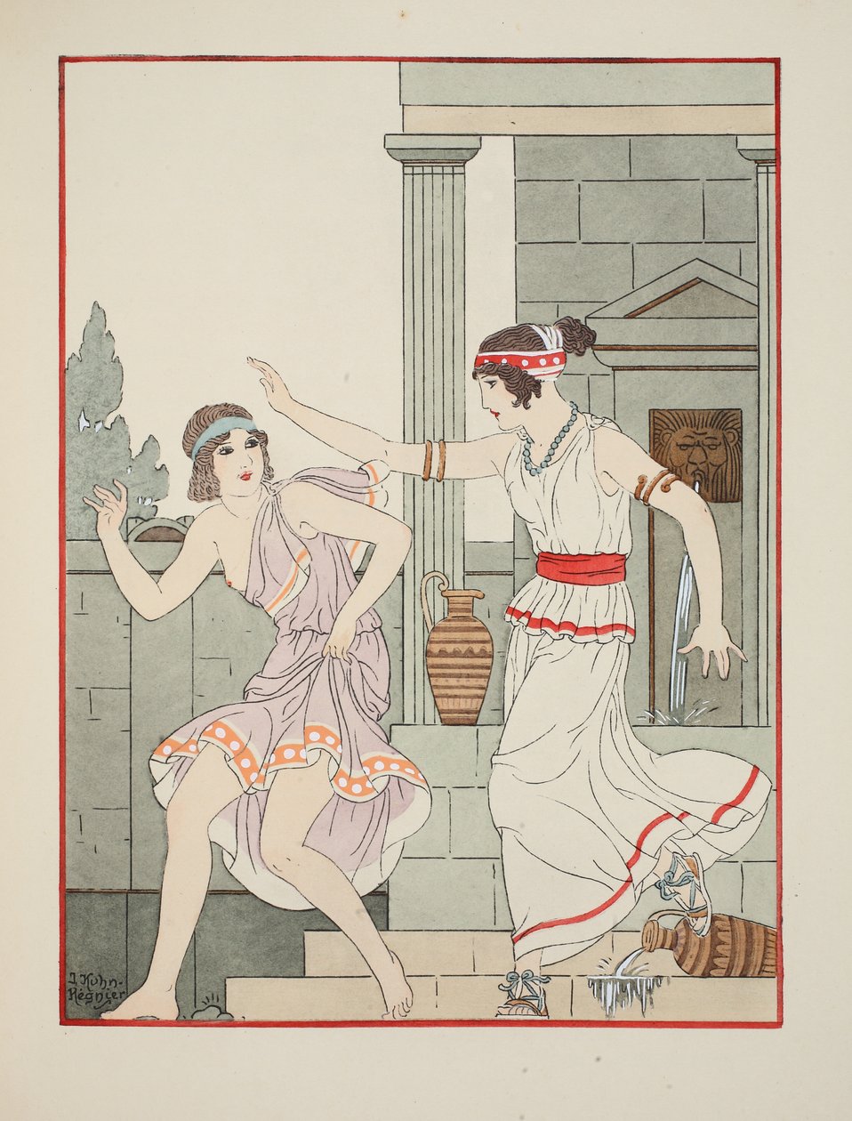 Uderzony płasko dłonią, ilustracja z „Dzieła Hipokratesa”, 1934 autorstwa Joseph Kuhn Regnier