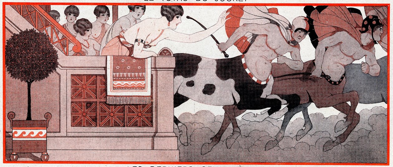 Co było w okresie olimpijskim Le Prix de Diane - Ostatnie sto metrów - ilustracja z la Vie Parisienne, 1927 autorstwa Joseph Kuhn Regnier