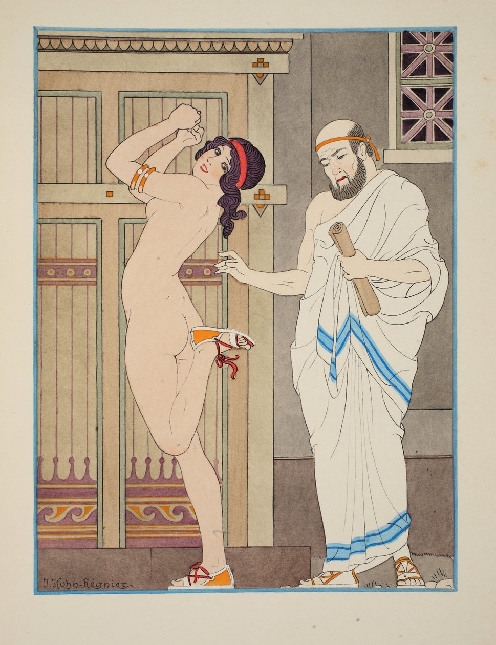 Młodzieńcze swawole, ilustracja z "Dzieł Hipokratesa", 1934 autorstwa Joseph Kuhn Regnier