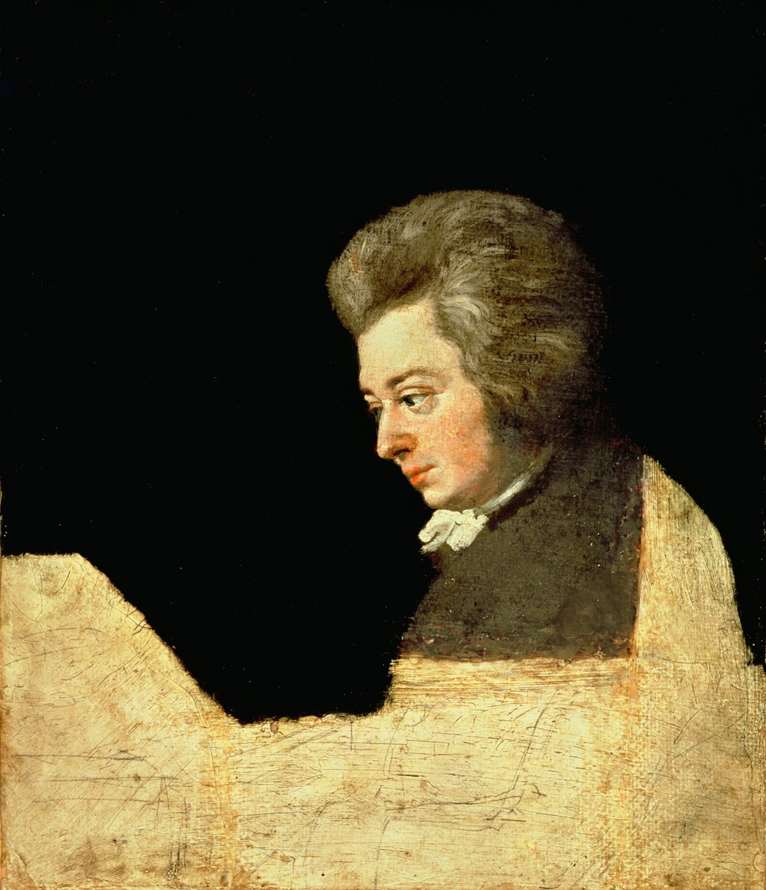 Portret Wolfganga Amadeusza Mozarta (1756-91) przy fortepianie, 1789 autorstwa Joseph Lange
