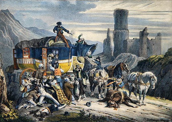 „Pieniądze lub twoje życie” autorstwa Joseph Louis Hippolyte (after) Bellange