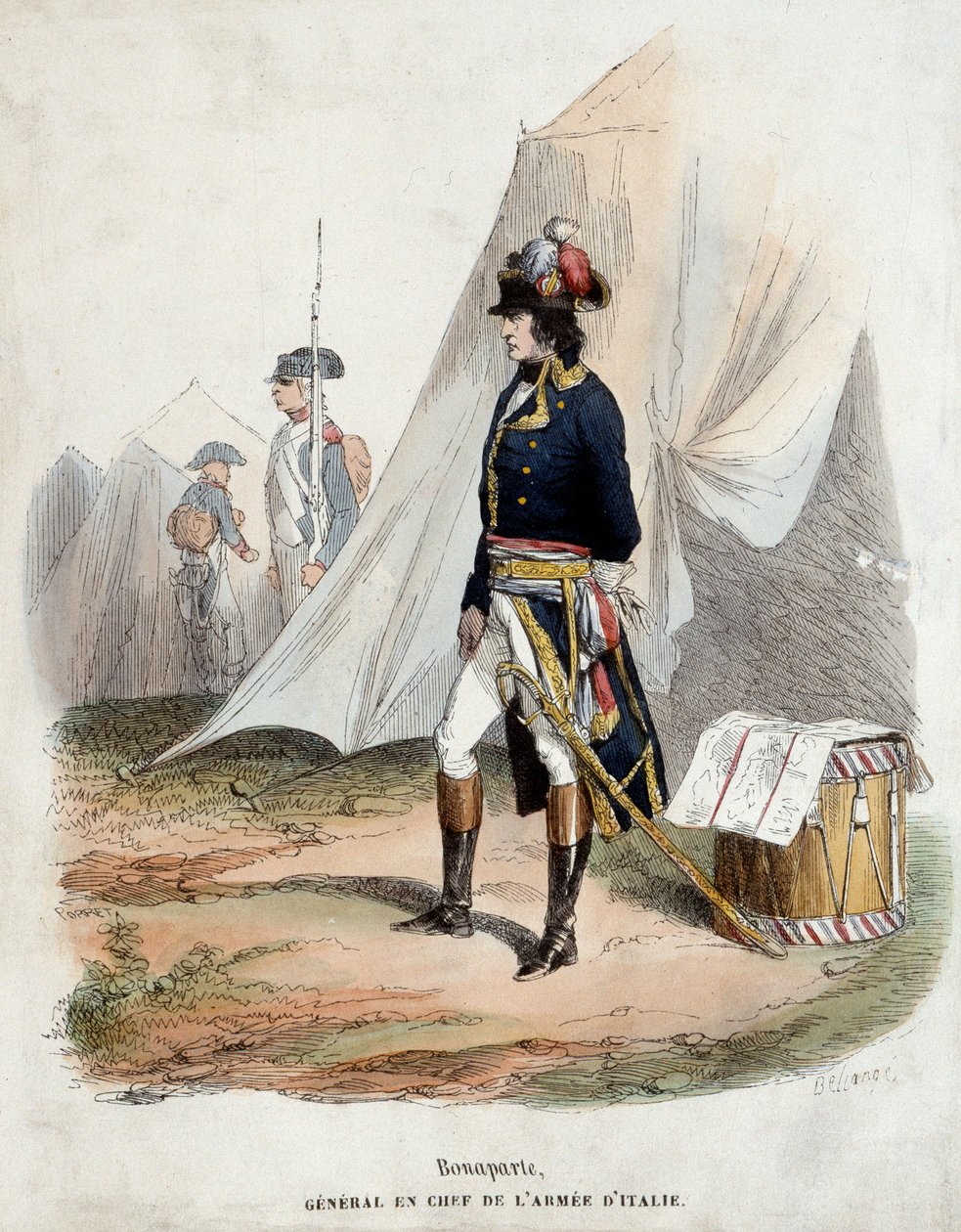 Portret Bonapartego (1769-1821) Naczelny Generał Armee Włoch autorstwa Joseph Louis Hippolyte Bellange