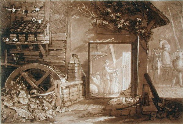 Penbury Mill, Kent, grawerowane przez Charlesa Turnera (1773-1857) opublikowane 1808 (grawerowanie) autorstwa Joseph Mallord William (after) Turner