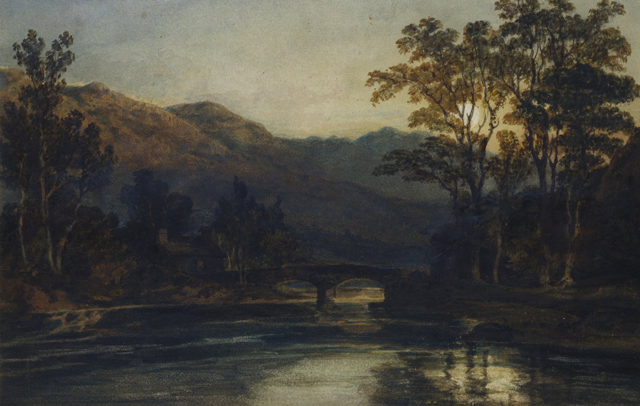 Most nad rzeką przy świetle księżyca, 1798 autorstwa Joseph Mallord William Turner