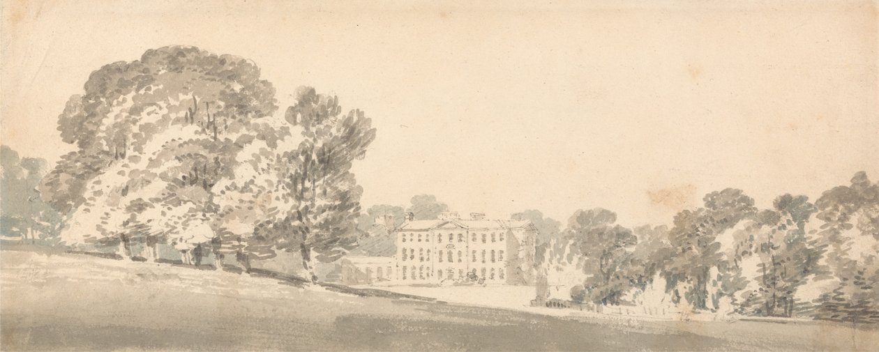 Trzypiętrowy georgiański dom w parku autorstwa Joseph Mallord William Turner