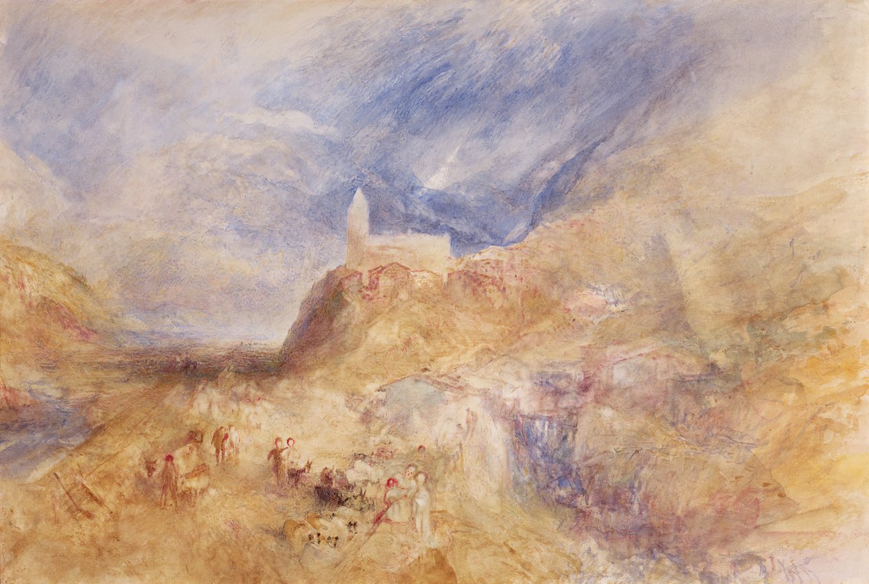 Wioska w Alpach, Sion, ok. 1846 (akwarela na papierze) autorstwa Joseph Mallord William Turner