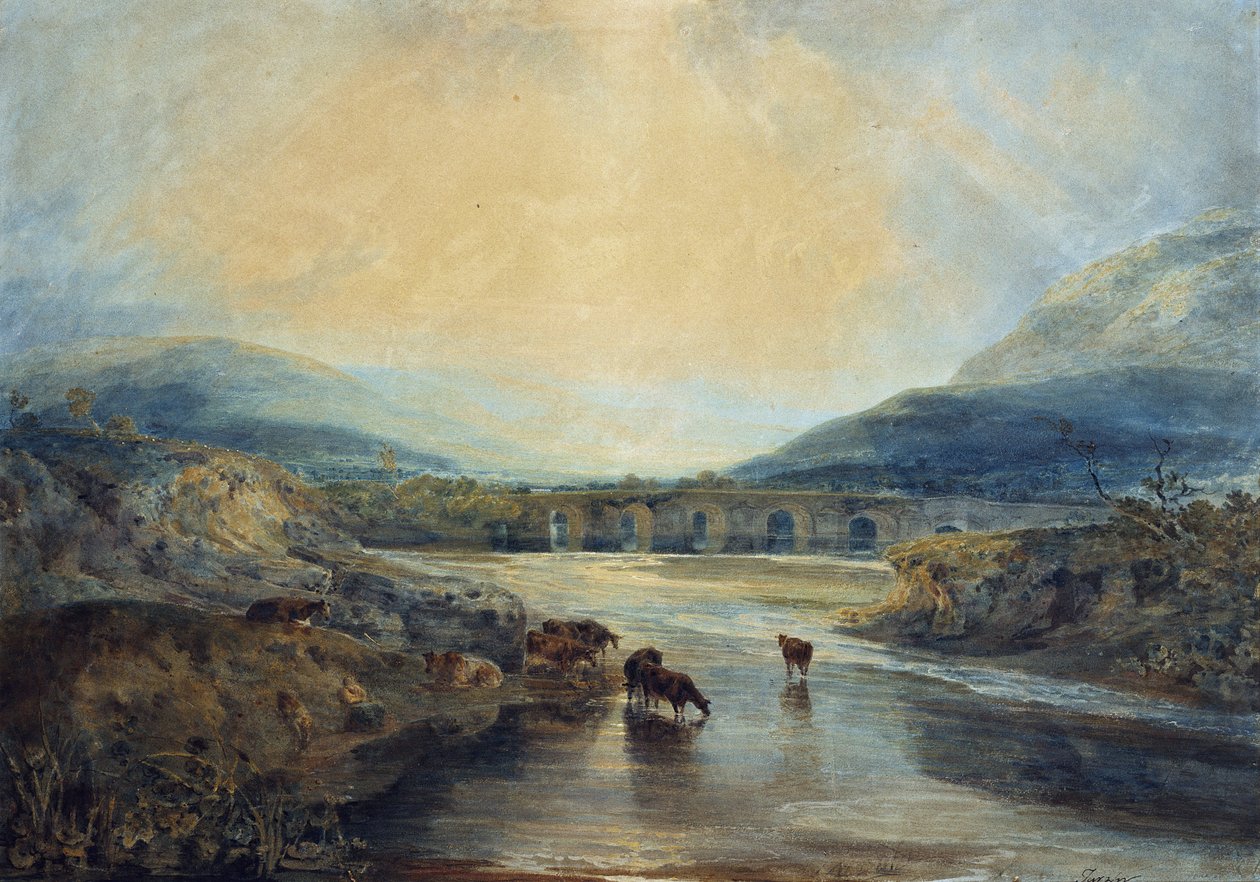 Most Abergavenny, Monmouthshire: sprzątanie po deszczowym dniu autorstwa Joseph Mallord William Turner