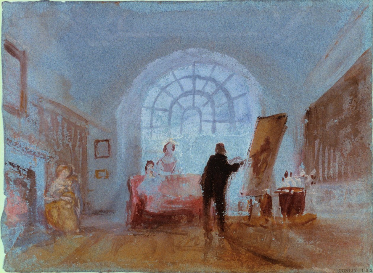 Artysta pracujący przy sztalugach, 1828 autorstwa Joseph Mallord William Turner