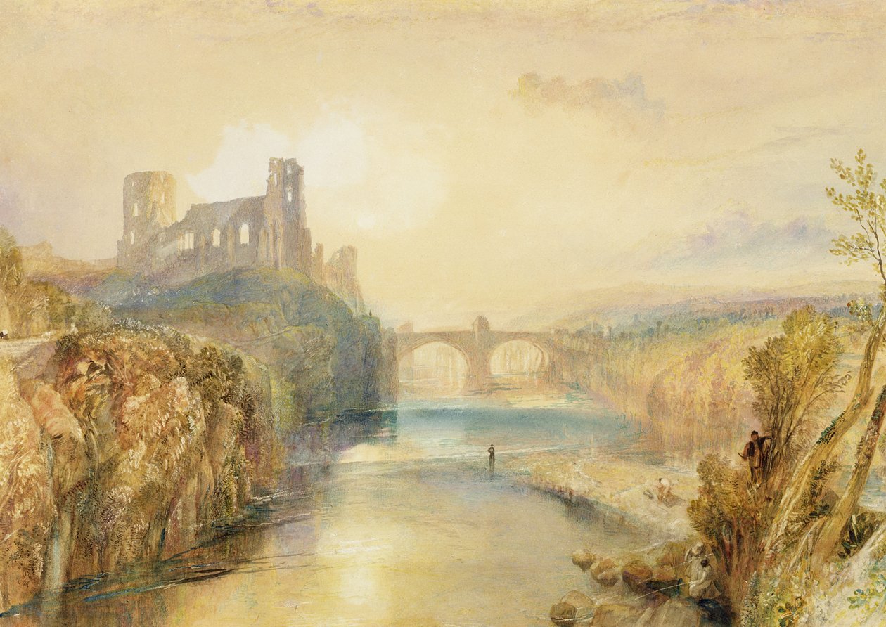 Zamek Barnard (akwarela, gwasz, długopis i tusz na papierze) autorstwa Joseph Mallord William Turner