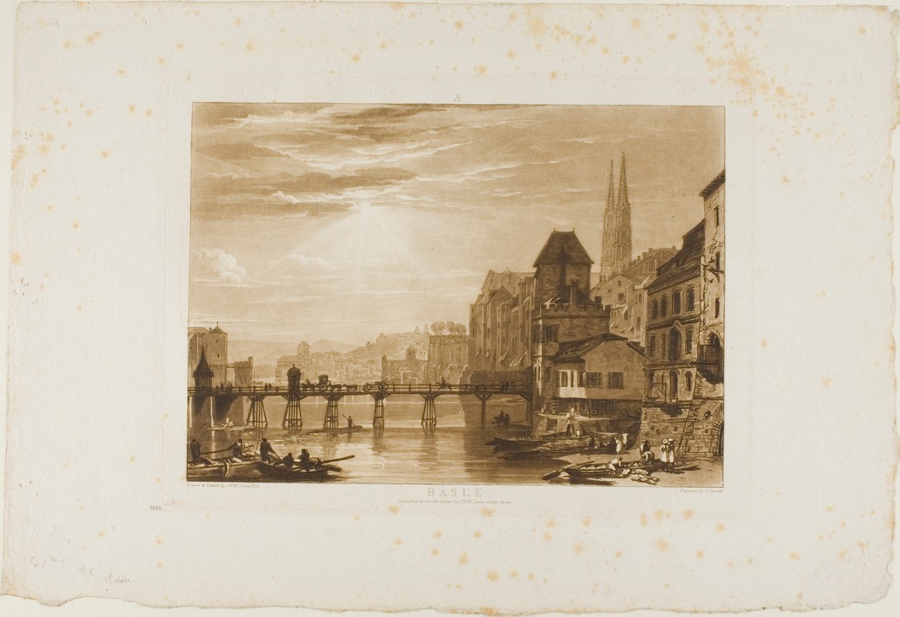Bazylea, tablica 5 z Księgi Studiów autorstwa Joseph Mallord William Turner