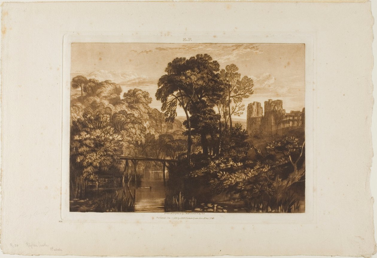 Zamek Berry Pomeroy, tablica 58 z Liber Studiorum autorstwa Joseph Mallord William Turner