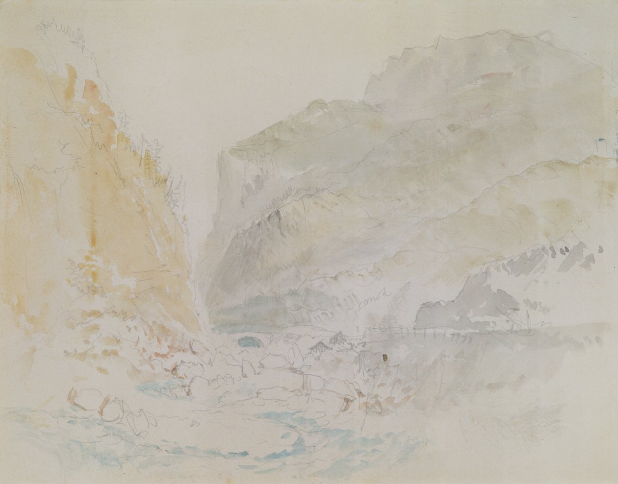 Blue Stream, St. Gothard (akwarela na papierze) autorstwa Joseph Mallord William Turner