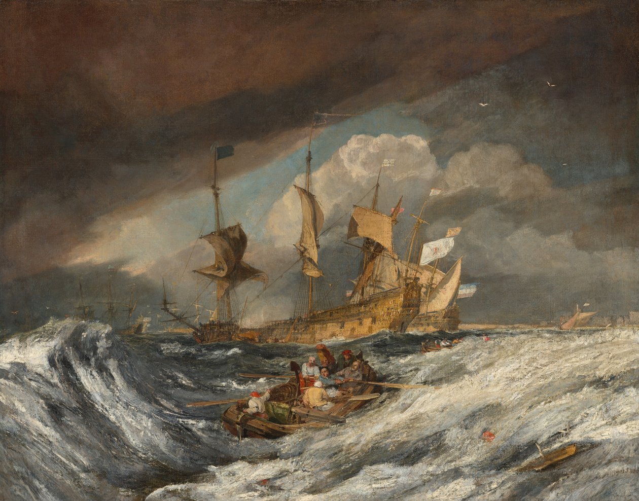 Łodzie niosące kotwice dla holenderskich ludzi wojny autorstwa Joseph Mallord William Turner