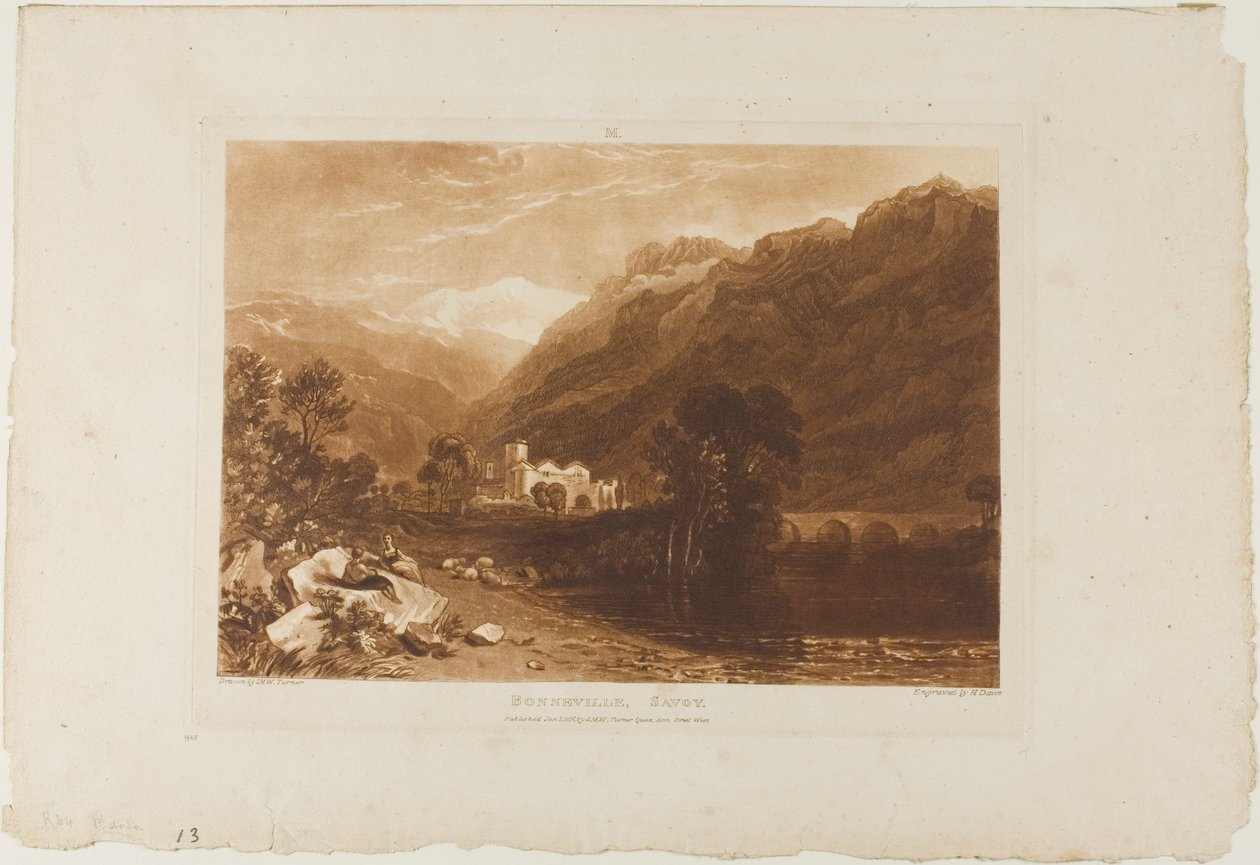 Bonneville, tablica 64 z Liber Studiorum autorstwa Joseph Mallord William Turner
