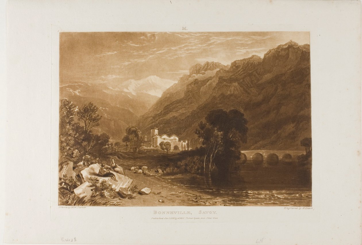 Bonneville, tablica 64 z Liber Studiorum autorstwa Joseph Mallord William Turner
