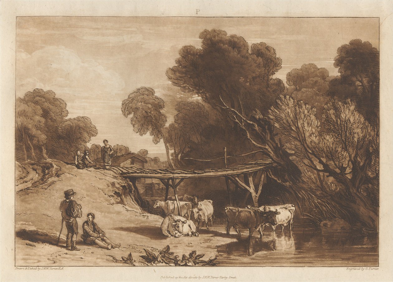 Most i krowy autorstwa Joseph Mallord William Turner