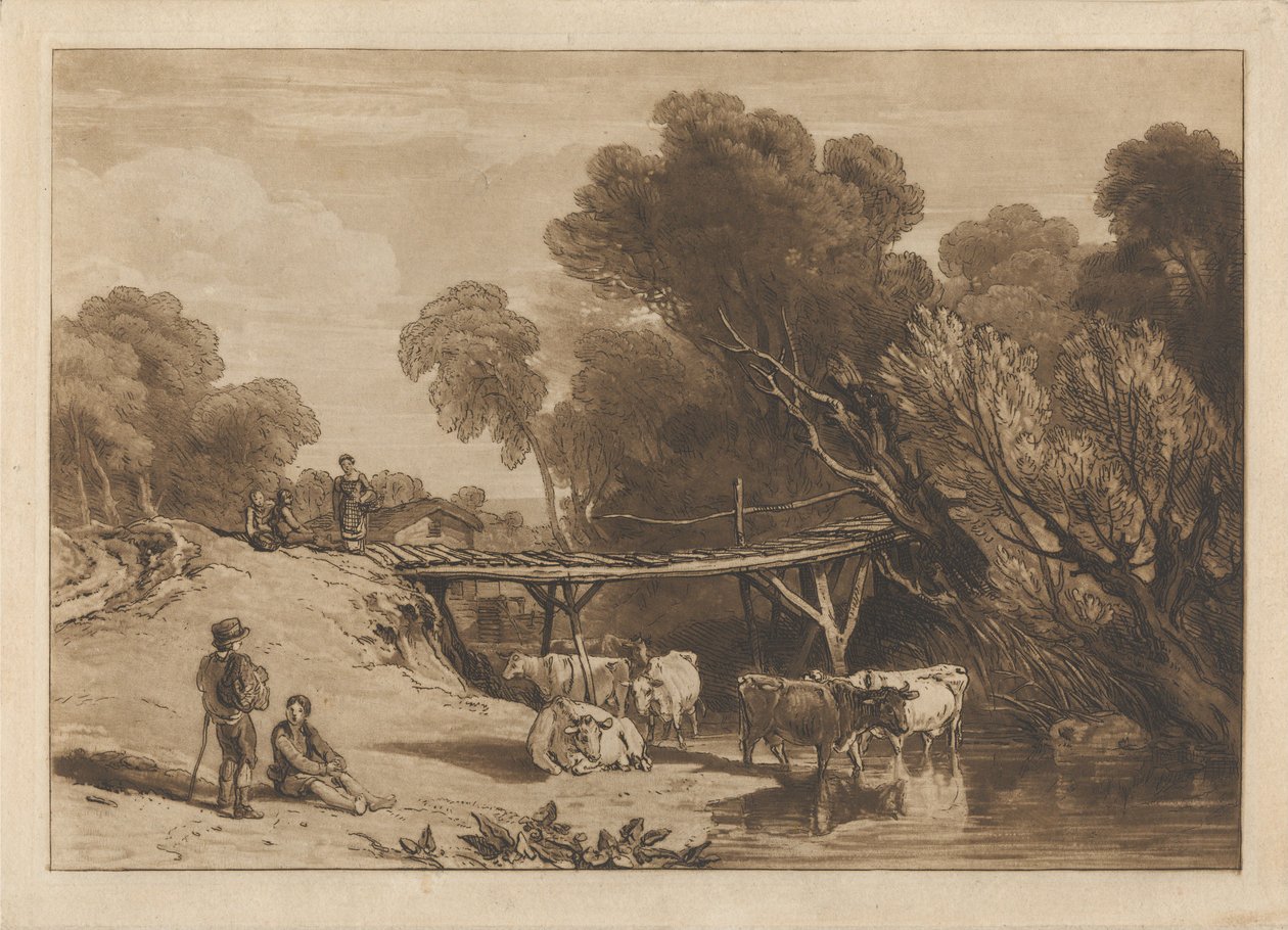 Most i krowy autorstwa Joseph Mallord William Turner