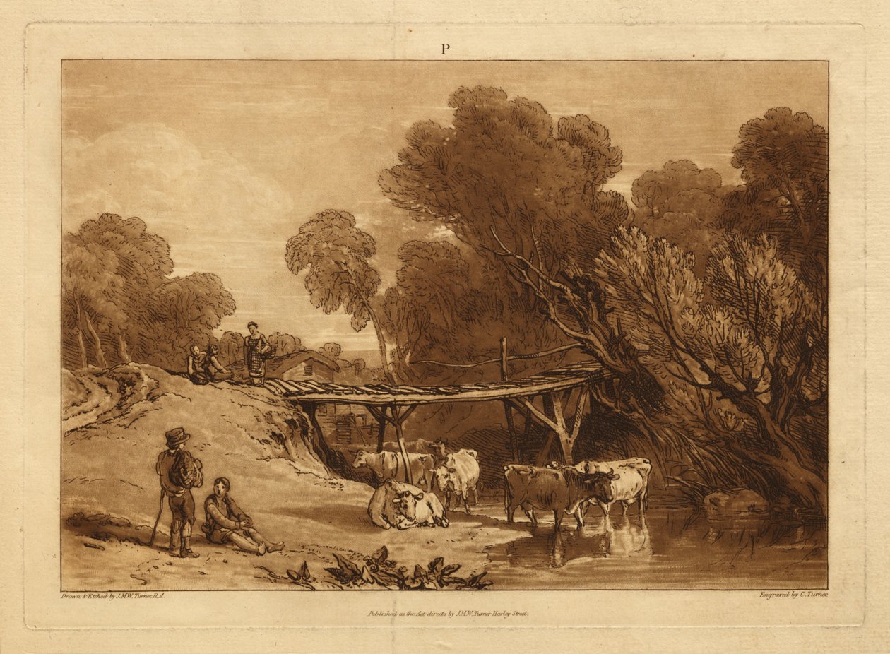 Most i krowy autorstwa Joseph Mallord William Turner