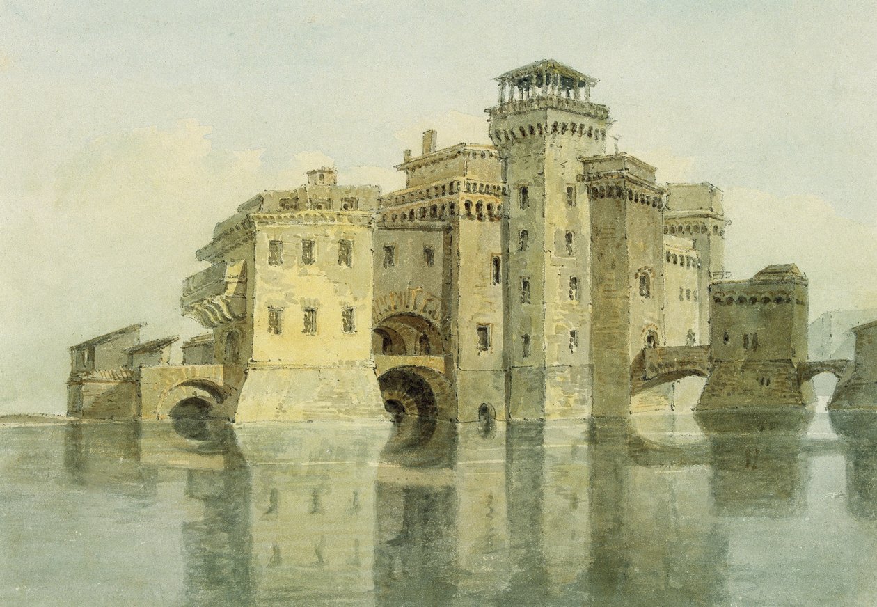 Zamek, data nieznana (akwarela i ołówek na papierze) autorstwa Joseph Mallord William Turner