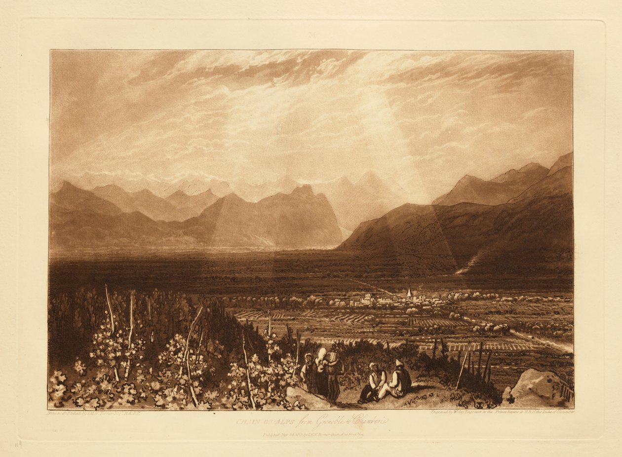 Łańcuch Alp od Grenoble do Chambéry autorstwa Joseph Mallord William Turner