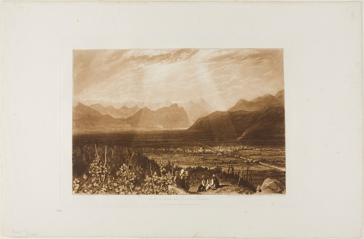 Łańcuch Alp od Grenoble do Chamberi, tablica 49 z Liber Studiorum autorstwa Joseph Mallord William Turner