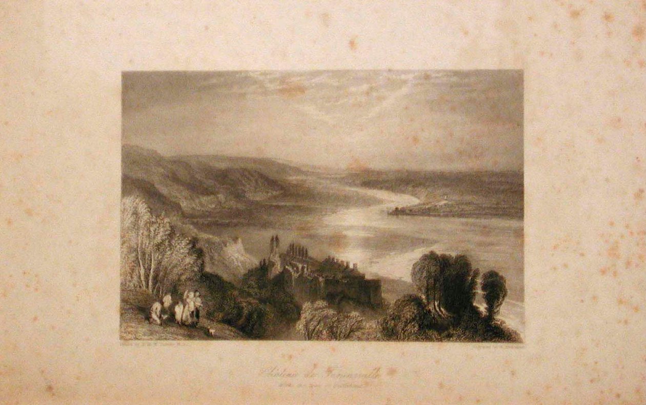 Zamek Tancarville z miastem Quilleboeuf autorstwa Joseph Mallord William Turner