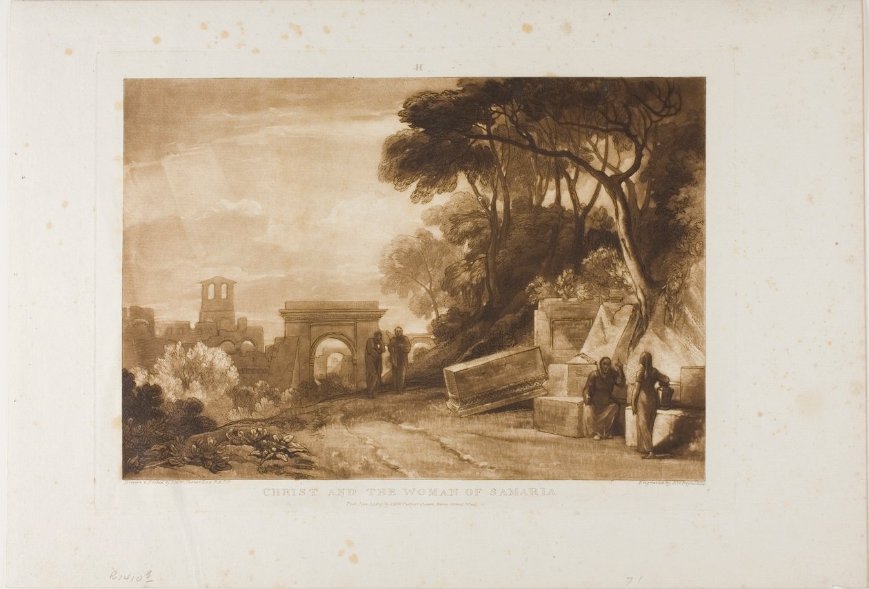 Chrystus i Kobieta z Samarii, tablica 71 z Liber Studiorum autorstwa Joseph Mallord William Turner