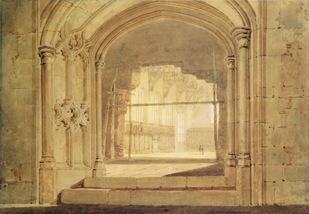 Christchurch Hall, Oxford, ok. 1800 (akwarela na papierze) autorstwa Joseph Mallord William Turner