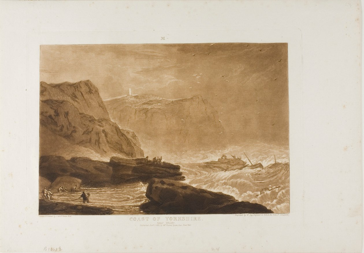 Wybrzeże Yorkshire, tablica 24 z Liber Studiorum autorstwa Joseph Mallord William Turner